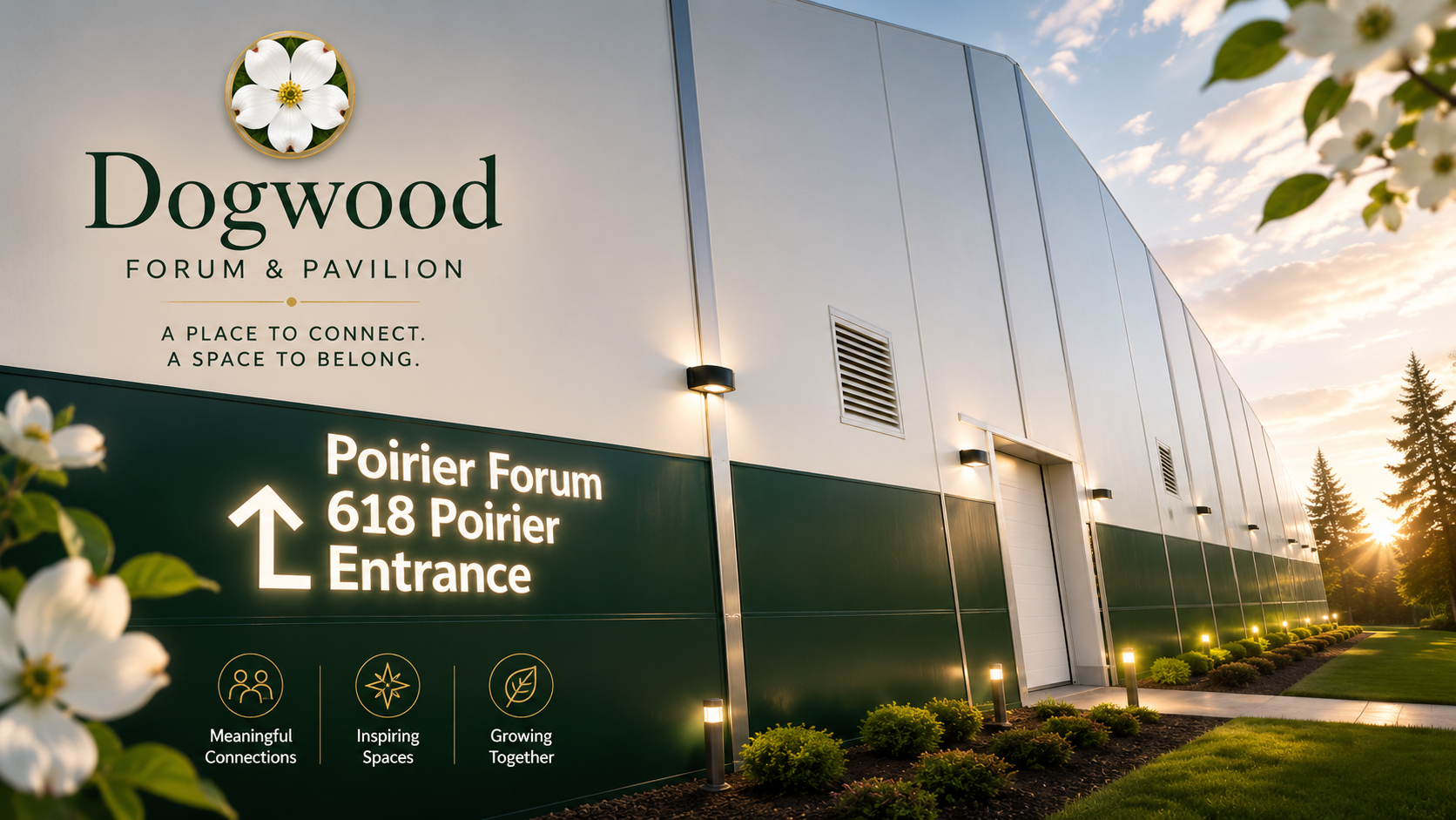 Poirier Forum entrance signage